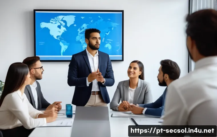 보안솔루션 컨설팅의 윤리적 도전과 사례 - A professional cybersecurity consultant presenting a clear and transparent data privacy policy to a ...