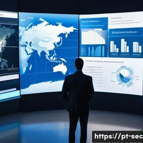 Home 31 보안솔루션 컨설팅 실무 과정 따라잡기 - A modern corporate office environment showcasing a cybersecurity consultant giving a detailed presen...